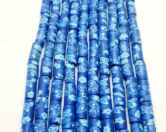 New 1 Strand Butterfly Polymer Clay Fimo Tube beads 15
