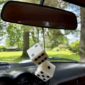 Classic Hanging Mirror Dice | 3D Printed Retro Car Accessory | Hot Rod Decor