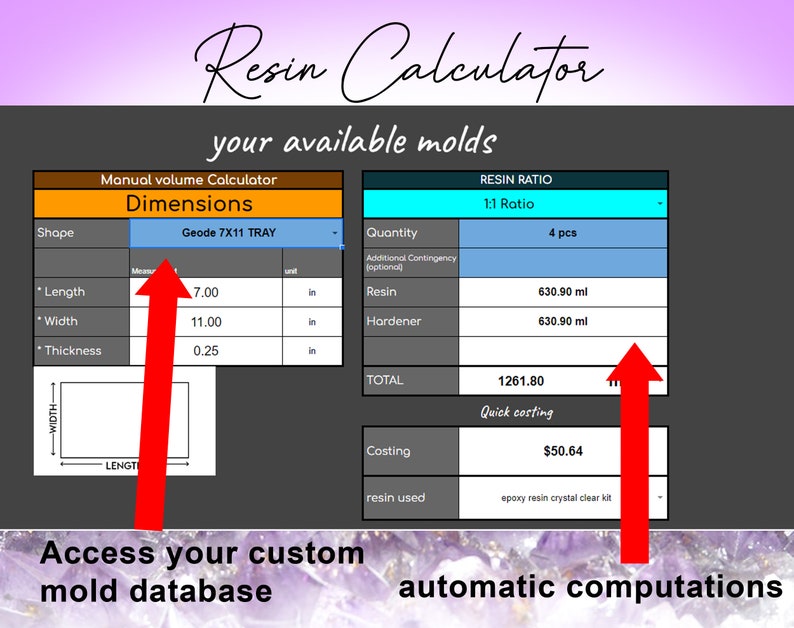 Epoxy Resin Calculator With Custom Molds Database Also Included is