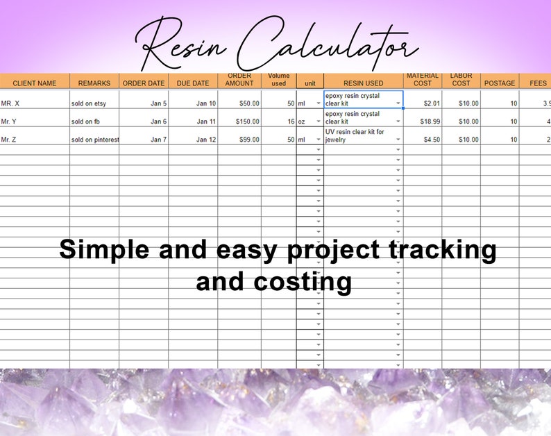 Epoxy Resin Calculator With Custom Molds Database Also Included is Project Cost Calculators