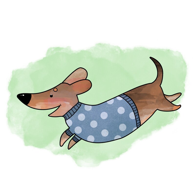 Cute Sausage Dog Clip Art Dachshund Weiner Doxie Clipart Etsy