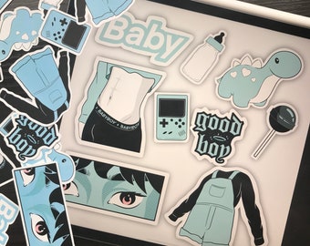 Babyboy sticker pack 9 stickers (sfw stickers for littles)