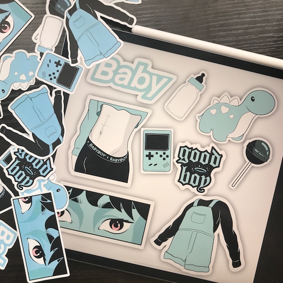 Babyboy sticker pack 9 stickers (sfw stickers for littles)