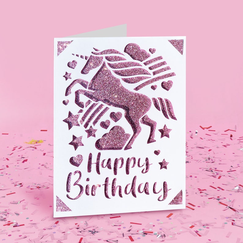 Download Cricut Joy Unicorn Birthday Greeting Card Plantilla SVG | Etsy