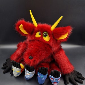 FLOOZY the Sock Thief, PLUSH MASCOTS, 60 cm, handmade toys, monster toys, gift toys,