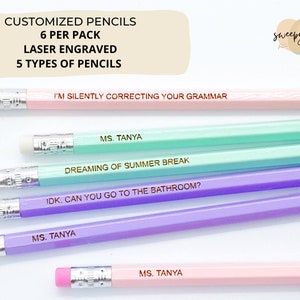 Laser Engraved Pencils, Customized Pencils, Teacher Gift, Student Pencils, Personalized Pencils, Personalized Gifts, Back to School Gifts