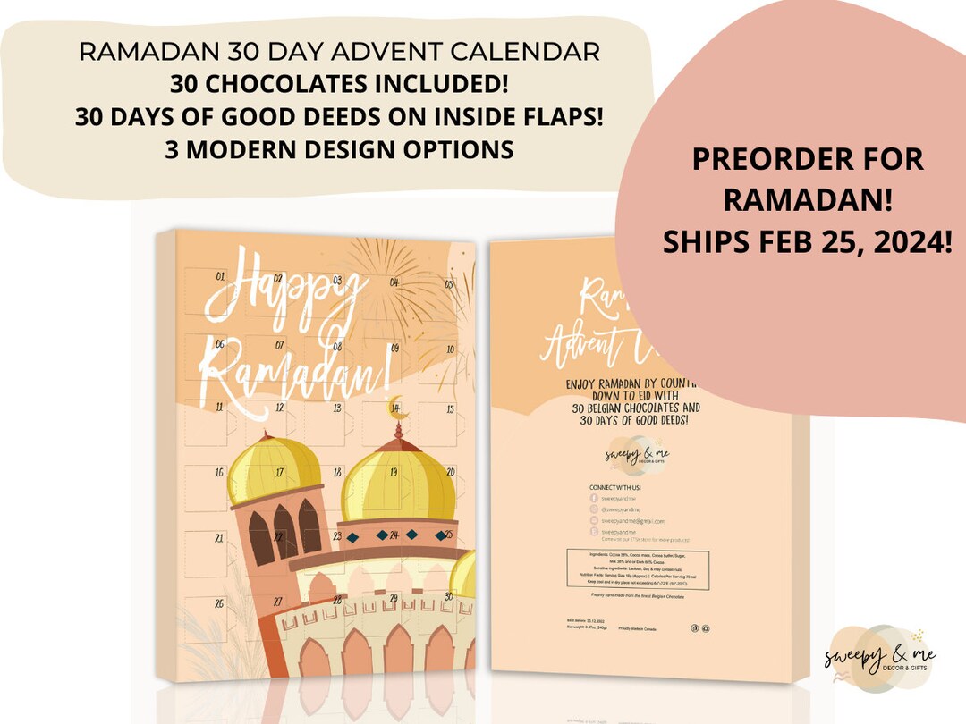 Ramadan Advent Calendar, Ramadan Chocolate Calendar, Good Deeds Cards