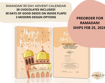 Ramadan Advent Calendar, Ramadan Chocolate Calendar, Good Deeds Cards, Countdown to Eid, 30 Good Deeds,Ramadan Decor, Eid Decor,