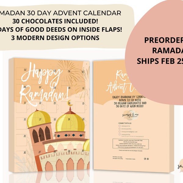 Ramadan Advent Calendar, Ramadan Chocolate Calendar, Good Deeds Cards, Countdown to Eid, 30 Good Deeds,Ramadan Decor, Eid Decor,