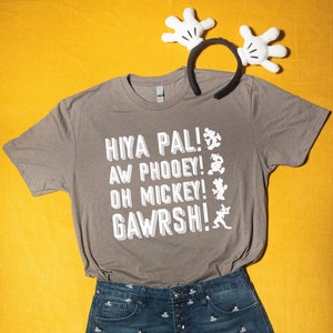 Hiya Pal! (Gray) || Mickey Mouse || Minnie Mouse || Donald Duck || Goofy || Pluto || Disney World || Disneyland || Disney Shirt
