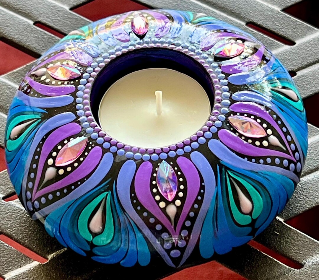 Engraved Mandala Design Tea Light Holder Set of 6 main image 1