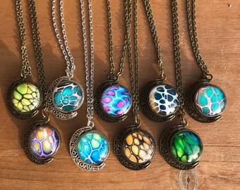 Silver Bezel Fashion 25mm Women/'s Acrylic Pour Pendant Acrylic Pour Fluid Art Dirty Pour Unique Jewelry