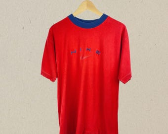 Nike y2k vintage spellout T-Shirt bestickt rot M