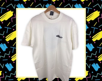 No Fear 80s 90s vintage -get in the way and shorten your game- deadstock singlestitched surf skate T-Shirt printed made in USA weiß size L