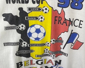Qualy-t 90s Vintage T-shirt World Cup 98 Frankreich Fussball