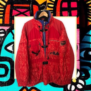 Fila Vintage 90s Italy Ski Team Jacket - Red, Blue & Green