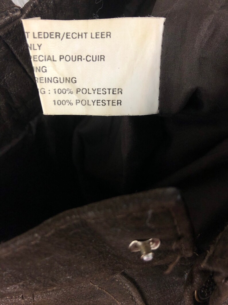 Traction 80s 90s vintage Echtleder Hose genuine leather pants straight fit braun size 32