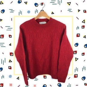 Beaumonde Paris 80s 90s vintage Strick Pullover rot size L