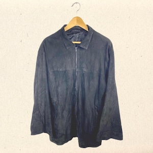 Vintage Wildlederjacke Schwarz Lederjacke L