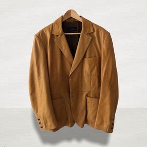 Daniel Hechter 00s Vintage Lederjacke Blazer Echtleder braun size