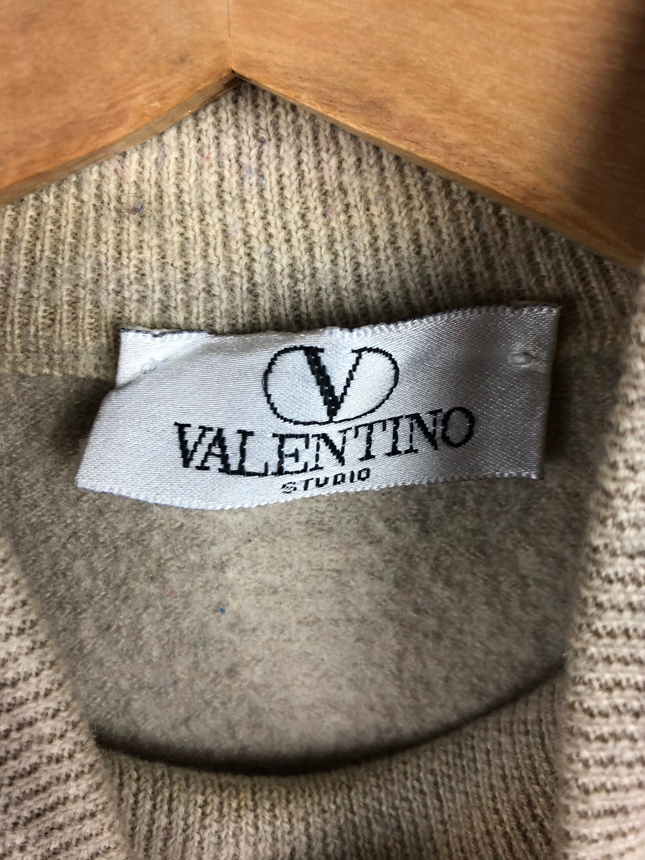 Valentino Studio 80s 90s Mit M/L Gesticktem Size Denmark Etsy Designer - Vintage Rollkragenpullover Turtle Wolle Logo Neck
