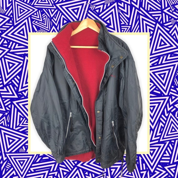 USA Star 90s Vintage Wendejacke Regenjacke Reversible Jacket - Etsy