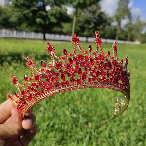 TiaraParadise Wedding Tiara,Wedding Crown,Bridal Tiara,Bridal Crown,Royal Tiara,Royal,ruby Tiara,ruby crown,Hair jewelry,Swarovski,red tiara