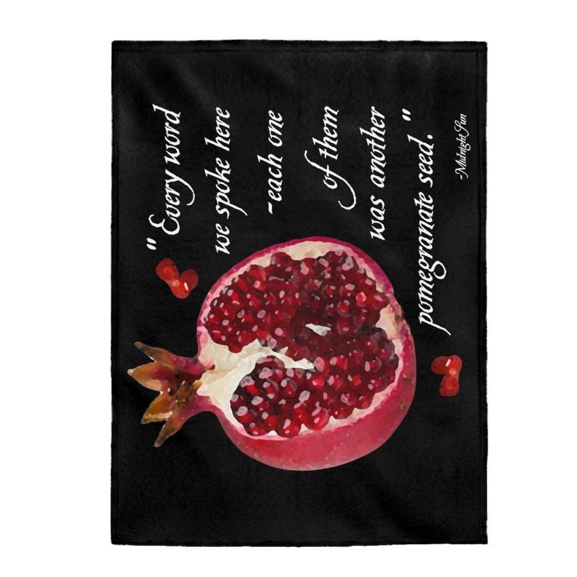 Pomegranate Seed Midnight Sun Velveteen Plush Blanket Etsy