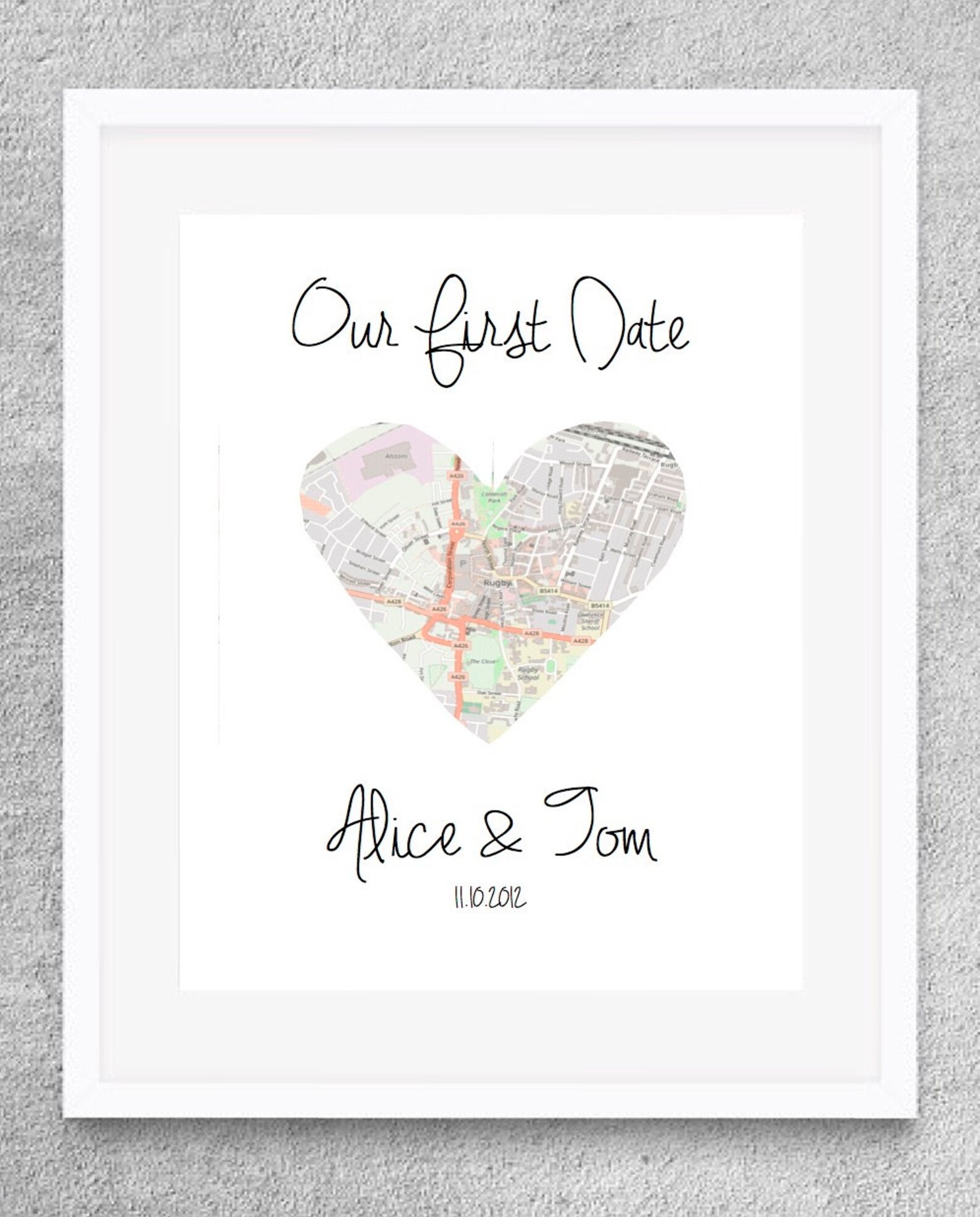 DIGITAL DOWNLOAD personalised first date home decor | Etsy