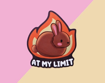 At my limit meme funny animal sticker / Journaling bunny flame sticker