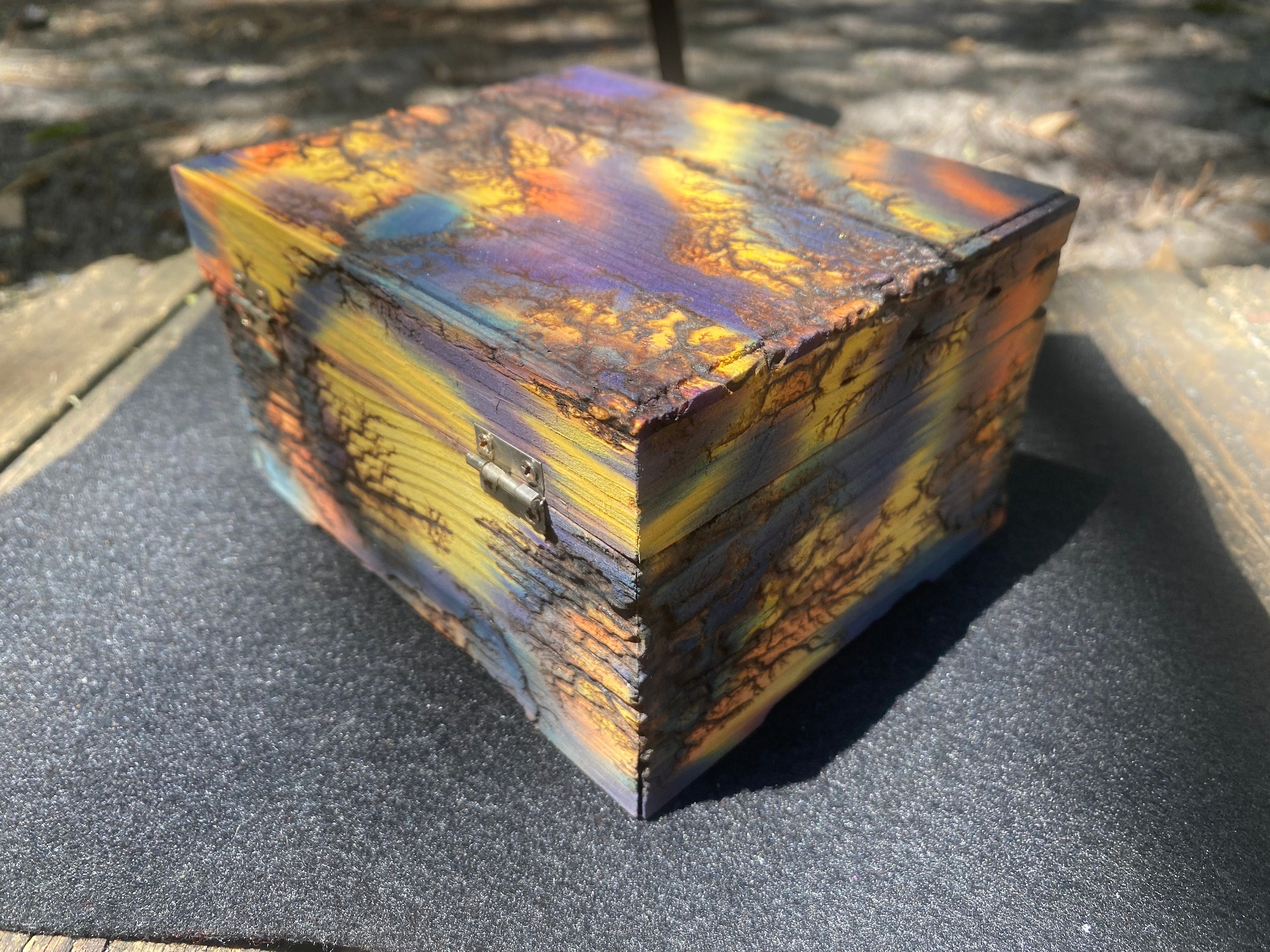Fractal Wood Burned Box “high Voltage” - Etsy