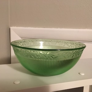 Depression Glass Green Uranium Bowl