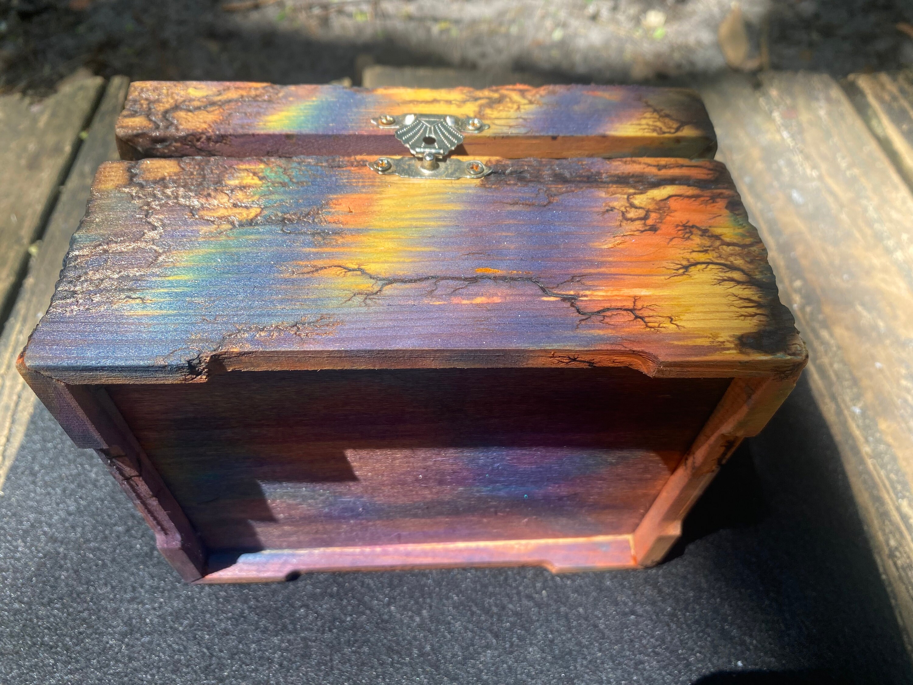 Fractal Wood Burned Box “high Voltage” - Etsy