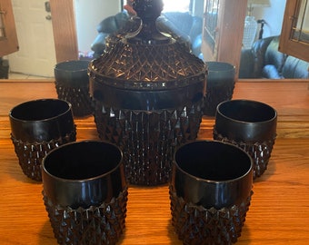 Vintage Indiana Glas Tiara Black Diamond Point
