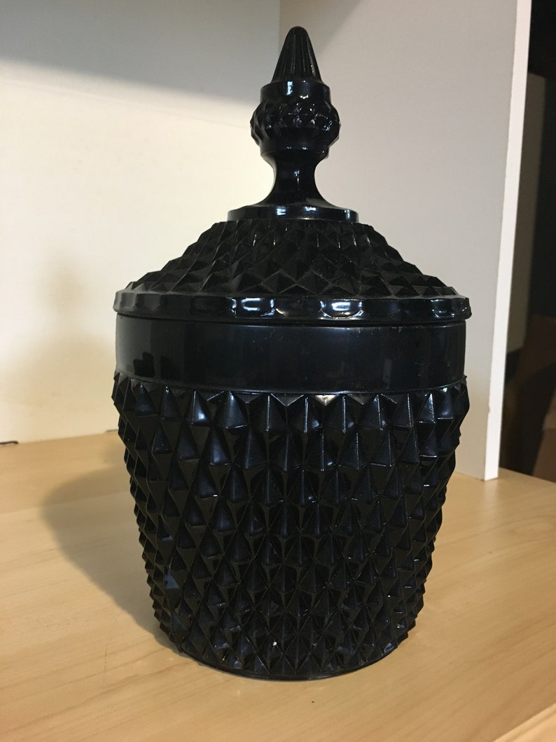 Vintage Indiana Glass Tiara Black Diamond Point Etsy