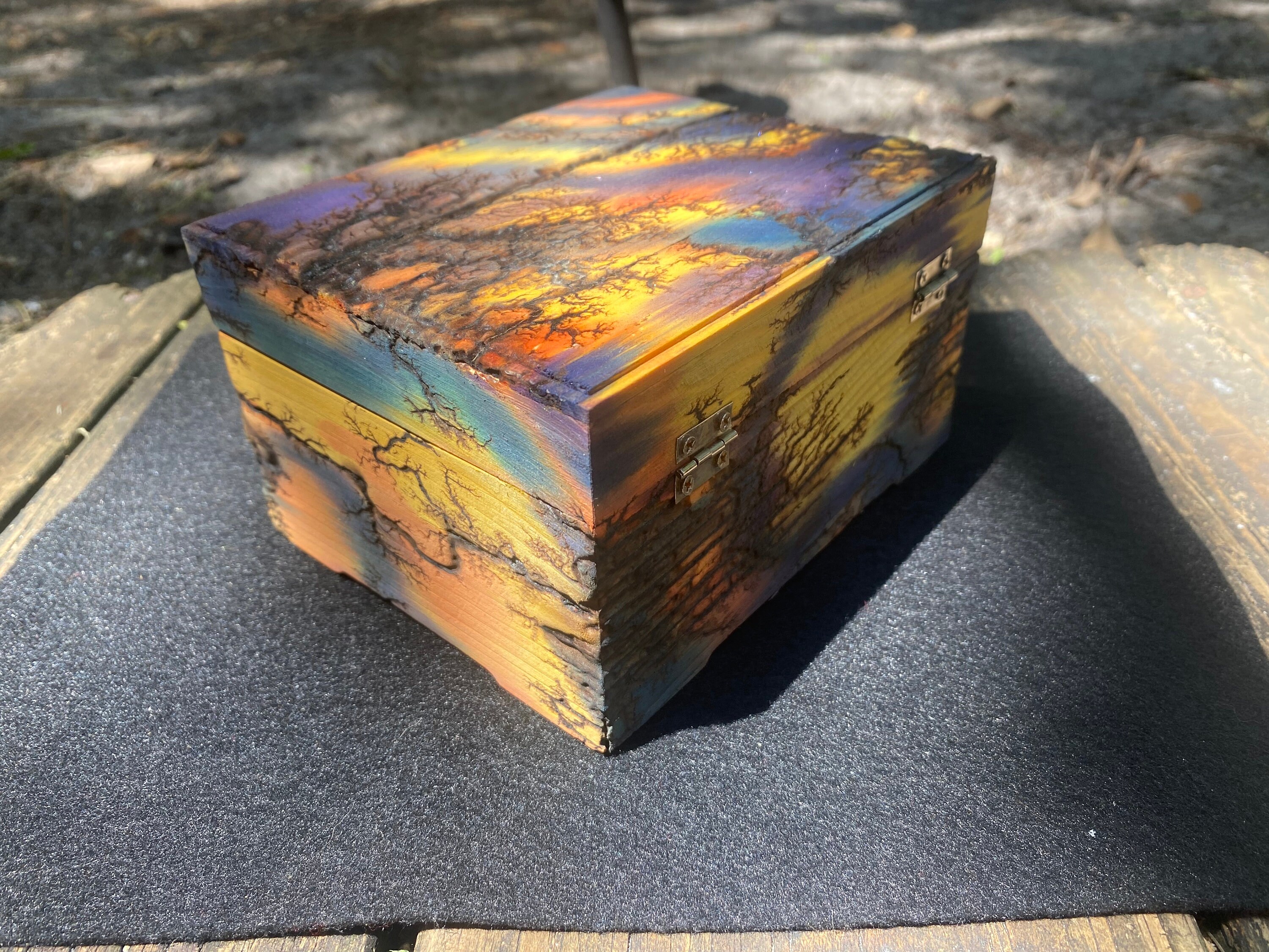 Fractal Wood Burned Box “high Voltage” - Etsy