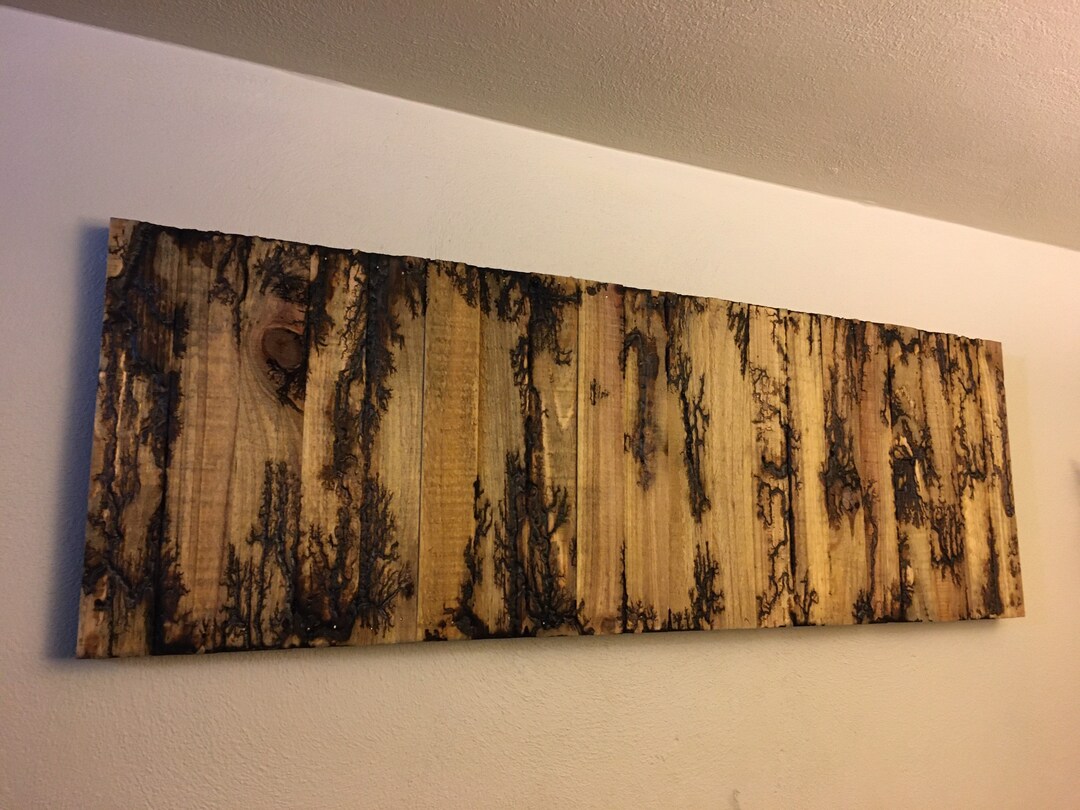 Fractal Wood Burned Wall Art Rectangle - Etsy