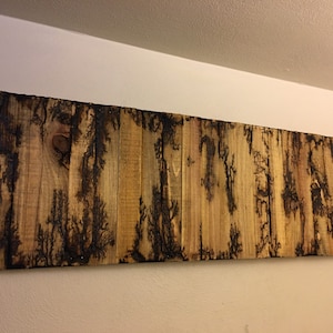 Fractal Wood Burned Wall Art Rectangle