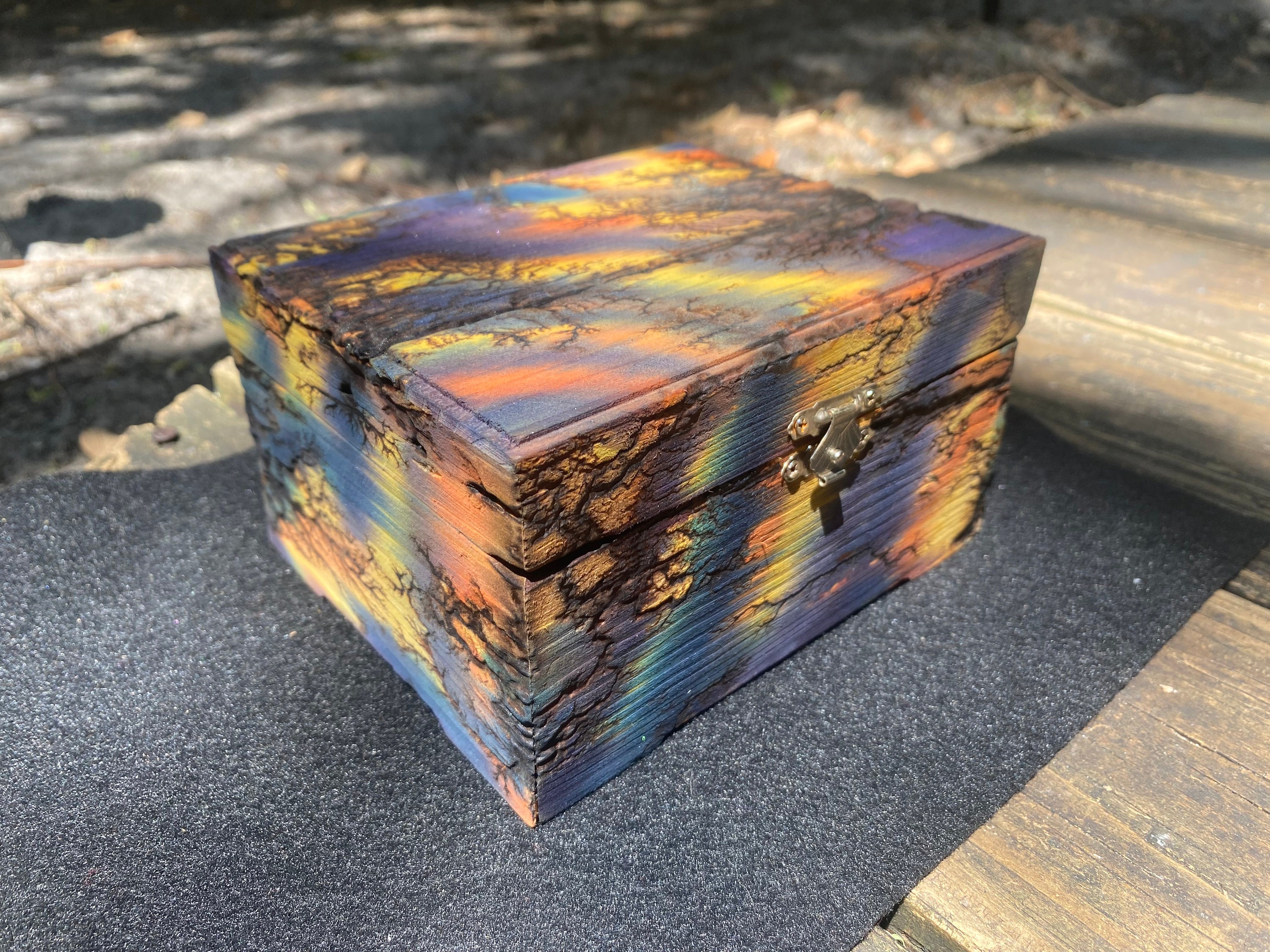 Fractal Wood Burned Box “high Voltage” - Etsy
