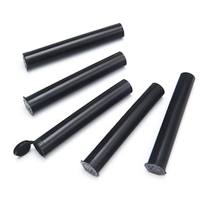 CANNY Doob Tube – Black 4.5” Hinged Lid Airtight Smell Proof Container Pre-Roll Protection Stash Storage