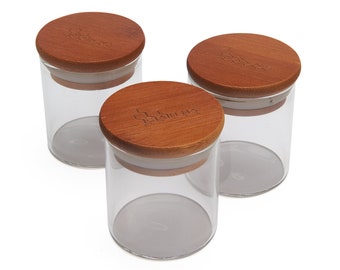 CANNY Bamboo Storage Jar – Premium Bamboo Stash Jar and Lid. Air-Tight Smell Proof Container Odor Resistant - Food Storage