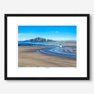 Burgh Island Bantham Konsttryck - Väggdekoration för hem/kontor - Strand och havslandskap - Gåva - Havsutsikt - Hav