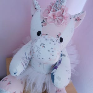 Memory Unicorn Keepsake, Personalised Keepsake, Keepsake Bear, Keepsake Gift, Keepsake Memory Bear, Baby Clothes Bear, Unicorn