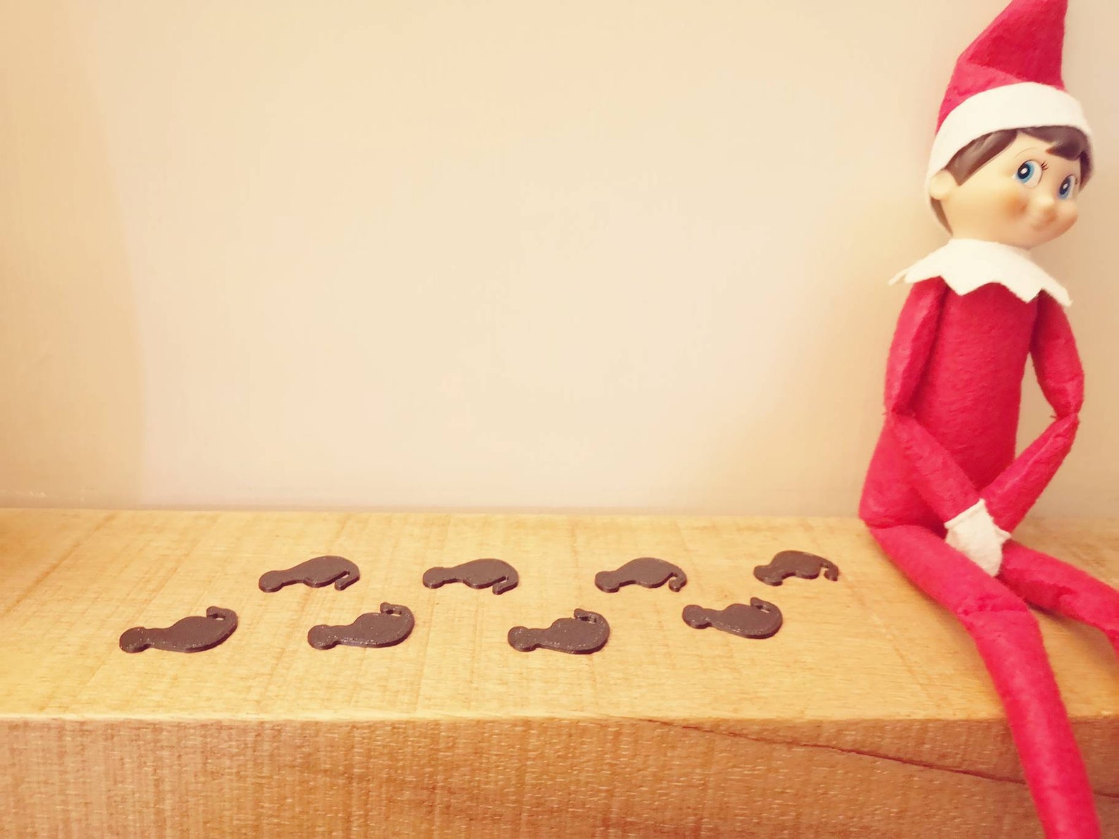 Elf footprints 4 pairs 8 in total feet. Naughty elf. Elf not Etsy