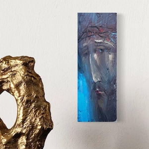 Jesus Christus Ölgemälde auf Antikem Holz | Ukrainischer Künstler Ivan Dragon