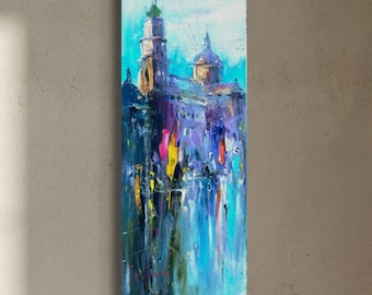 Large Impressionist Cityscape Oil Painting on Canvas by Ihor Yevsin (43.31&quot;)