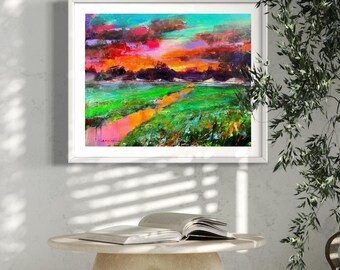 This is not just an acrylic painting on canvas, these are your evening, quiet memories! «Evening twilight» 2023.   a cute gift for yourself