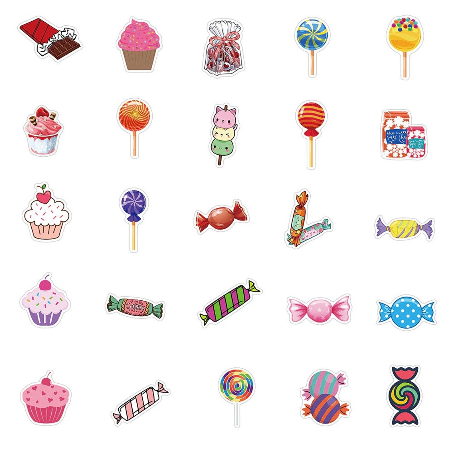10/25/50pcs Colorful Candy Stickers Gift Toy for Girl Kawaii Etsy