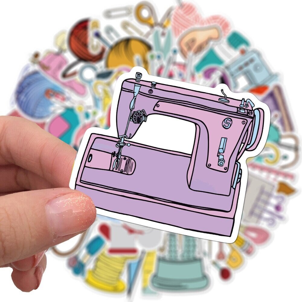 10/25/50pcs Sewing Machine Materia Stickers Decal Vinyl for | Etsy
