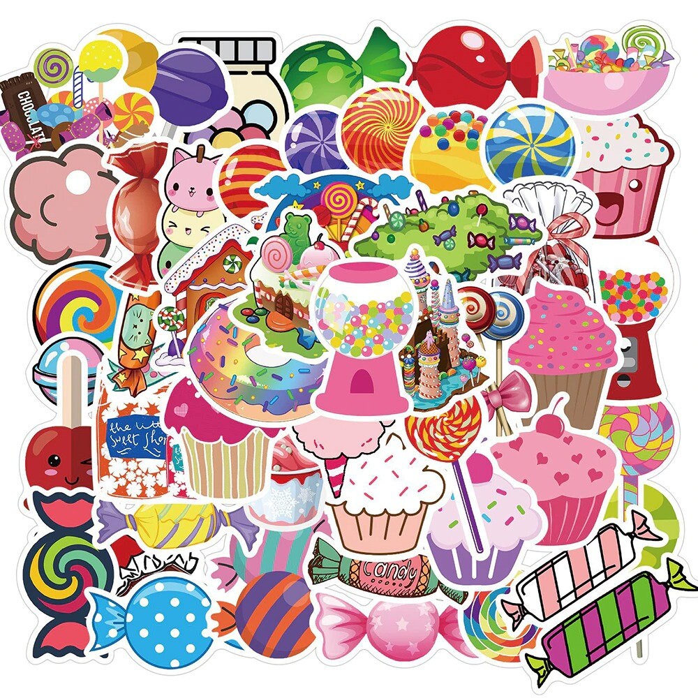 10/25/50pcs Colorful Candy Stickers Gift Toy for Girl Kawaii Etsy